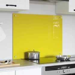 Crédence de Cuisine Jaune 80x60x0,6 cm en Verre Trempé 