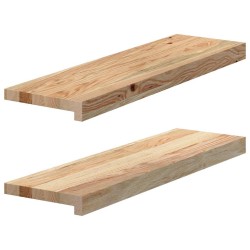 Appuis de fenêtre 2 pcs non traité 70x20x2 cm bois chêne massif 