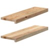 Appuis de fenêtre 2 pcs non traité 70x20x2 cm bois chêne massif 