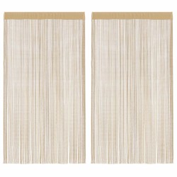 Rideau en fils 2 pcs 140 x 250 cm Beige 
