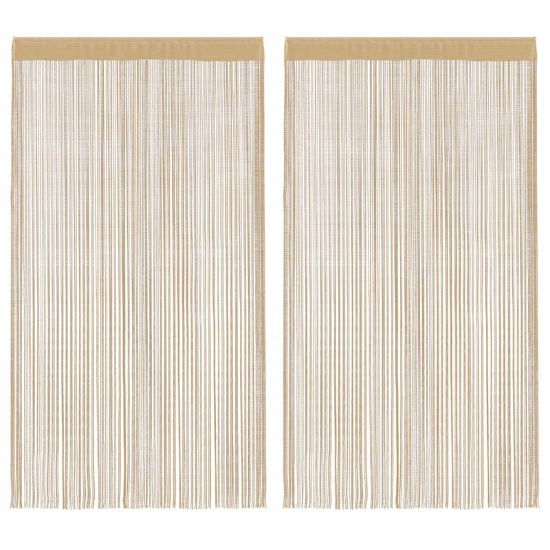 Rideau en fils 2 pcs 140 x 250 cm Beige Rideau en fils 2 pcs 140 x 250 cm Beige