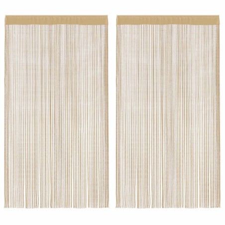 Rideau en fils 2 pcs 140 x 250 cm Beige 