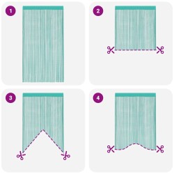 Rideau en fils 2 pcs 140 x 250 cm turquoise 