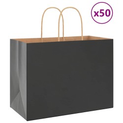 Sacs en papier 50 pcs avec poignées noir 32x17x25 cm 