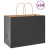 Sacs en papier 50 pcs avec poignées noir 32x17x25 cm 
