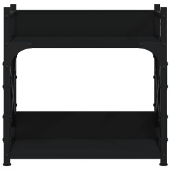 Support d'imprimante 2 niveaux noir 40x20x40 cm 