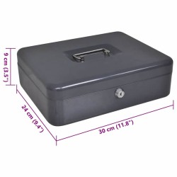 Coffre-fort portable Gris foncé Acier Moyen Coffre-fort portable 