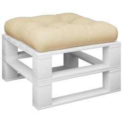 Coussin de palette beige 60x60x12 cm tissu 