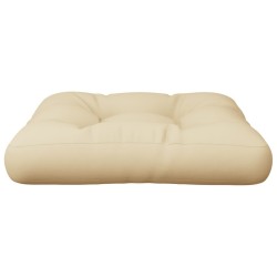 Coussin de palette beige 60x60x12 cm tissu 