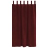 Rideaux occultants avec boucles de suspension 2 pcs Rouge vin Velours 