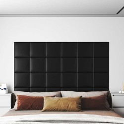 Panneaux muraux 12 pcs Noir 30x30 cm Similicuir 1,08 m² 