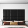 Panneaux muraux 12 pcs Noir 30x30 cm Similicuir 1,08 m² 