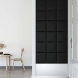 Panneaux muraux 12 pcs Noir 30x30 cm Similicuir 1,08 m² 