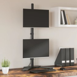 Support de moniteur double noir acier VESA 75/100 mm 