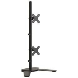 Support de moniteur double noir acier VESA 75/100 mm 