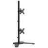 Support de moniteur double noir acier VESA 75/100 mm 