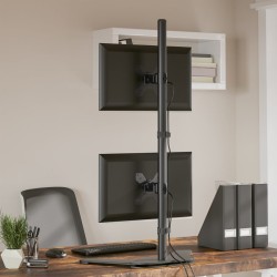 Support de moniteur double noir acier VESA 75/100 mm 
