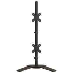 Support de moniteur double noir acier VESA 75/100 mm 