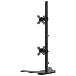 Support de moniteur double noir acier VESA 75/100 mm 