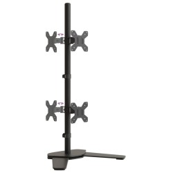 Support de moniteur double noir acier VESA 75/100 mm 