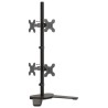 Support de moniteur double noir acier VESA 75/100 mm 
