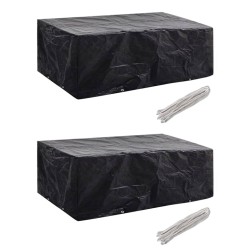 Housses de salon de jardin 2 pcs 8 œillets 200x160x70 cm 