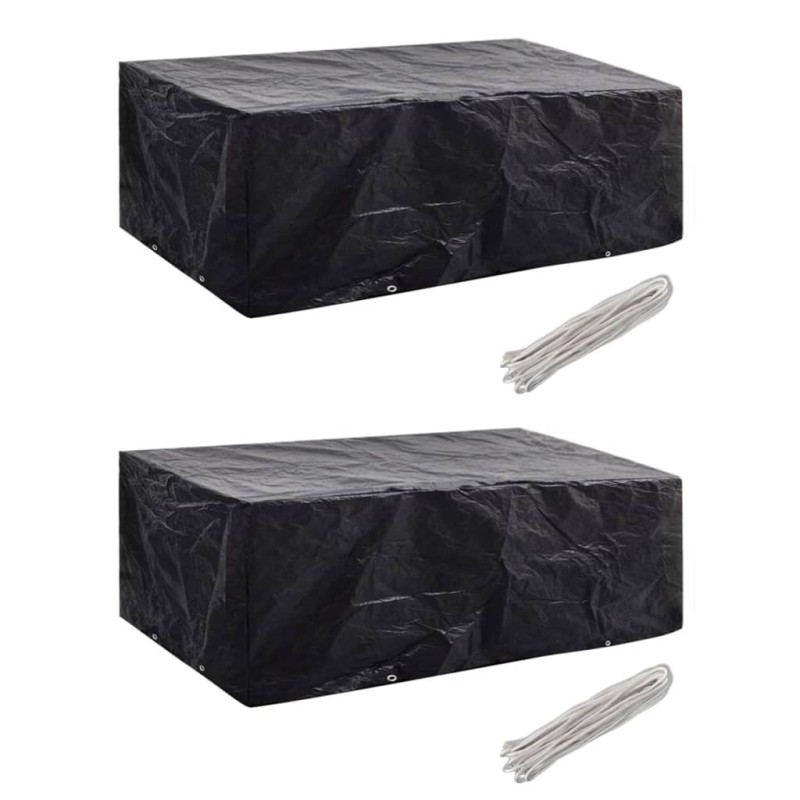 Housses de salon de jardin 2 pcs 8 œillets 200x160x70 cm Housses de salon de jardin 2 pcs 8 œillets 200x160x70 cm