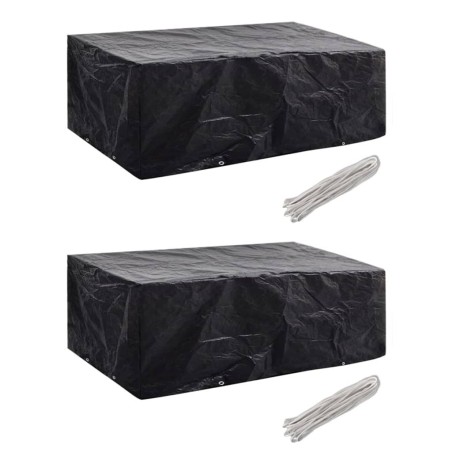Housses de salon de jardin 2 pcs 8 œillets 200x160x70 cm 