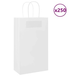Sacs en papier 250 pcs avec poignées blanc 54x15x49 cm 