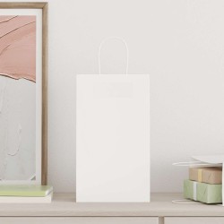 Sacs en papier 250 pcs avec poignées blanc 54x15x49 cm 