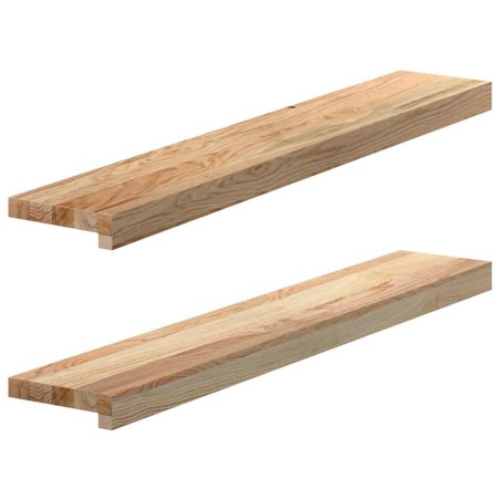 Appuis de fenêtre 2 pcs non traité 90x15x2 cm bois chêne massif 