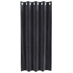 Rideaux occultants avec œillets 2 pcs Velours gris foncé 