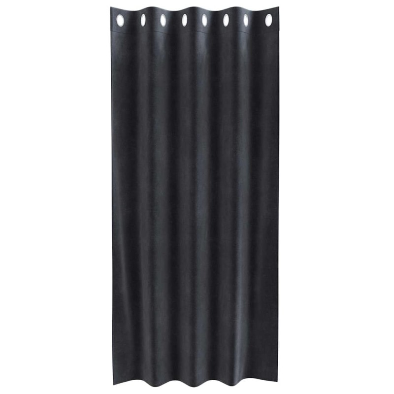 Rideaux occultants avec œillets 2 pcs Velours gris foncé 