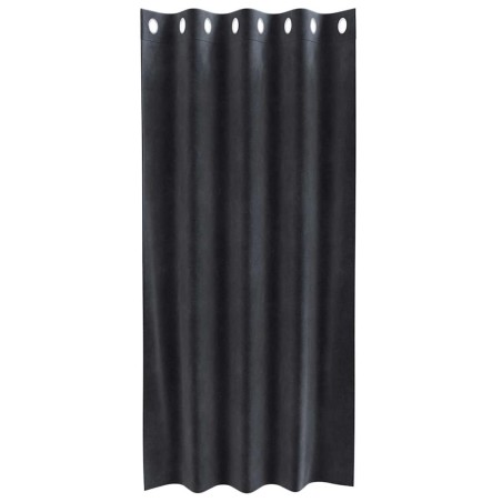 Rideaux occultants avec œillets 2 pcs Velours gris foncé 