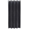 Rideaux occultants avec œillets 2 pcs Velours gris foncé 