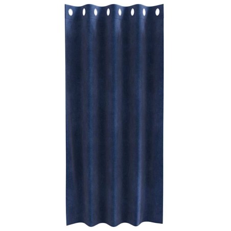 Rideaux occultants avec œillets 2 pcs Velours bleu foncé 