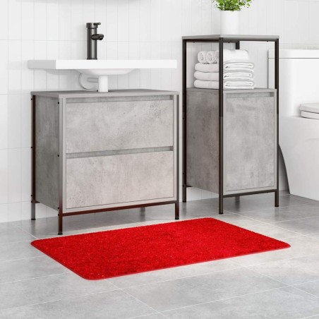 Tapis de bain rectangulaire rouge 60x90 cm en polypropylène antidérapant 