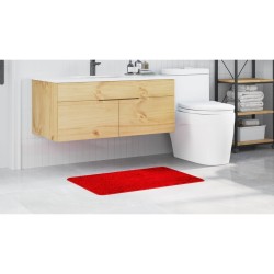 Tapis de bain rectangulaire rouge 60x90 cm en polypropylène antidérapant 