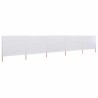 Paravent 5 panneaux Tissu 600 x 80 cm Blanc sable 
