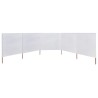 Paravent 5 panneaux Tissu 600 x 80 cm Blanc sable 