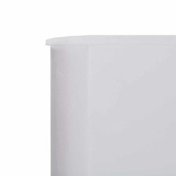 Paravent 5 panneaux Tissu 600 x 80 cm Blanc sable 