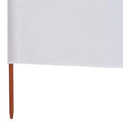 Paravent 5 panneaux Tissu 600 x 80 cm Blanc sable 
