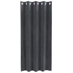 Rideaux occultants avec œillets 2 pcs en velours gris clair 