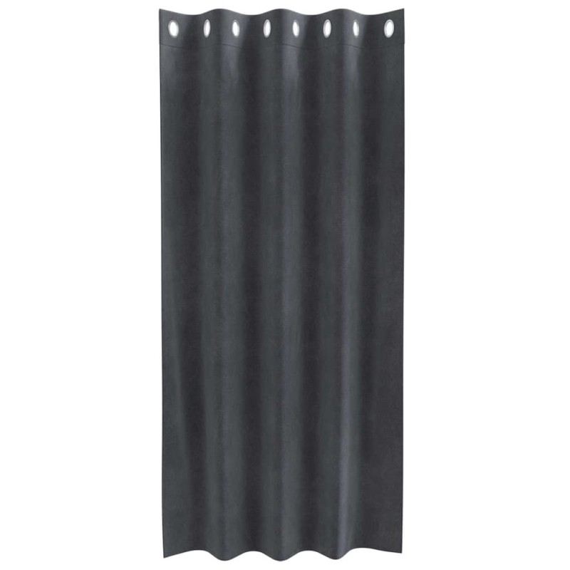Rideaux occultants avec œillets 2 pcs en velours gris clair 