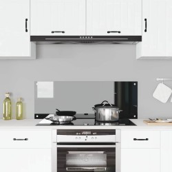 Bordure de cuisine Noir 110x40x0,6 cm en verre trempé 