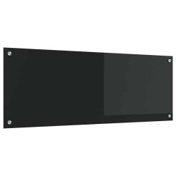 Bordure de cuisine Noir 110x40x0,6 cm en verre trempé 