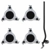 Roulettes pour meubles 4 pièces avec élévateur 19 x 17,5 x 6 cm Acier 1 000 kg 