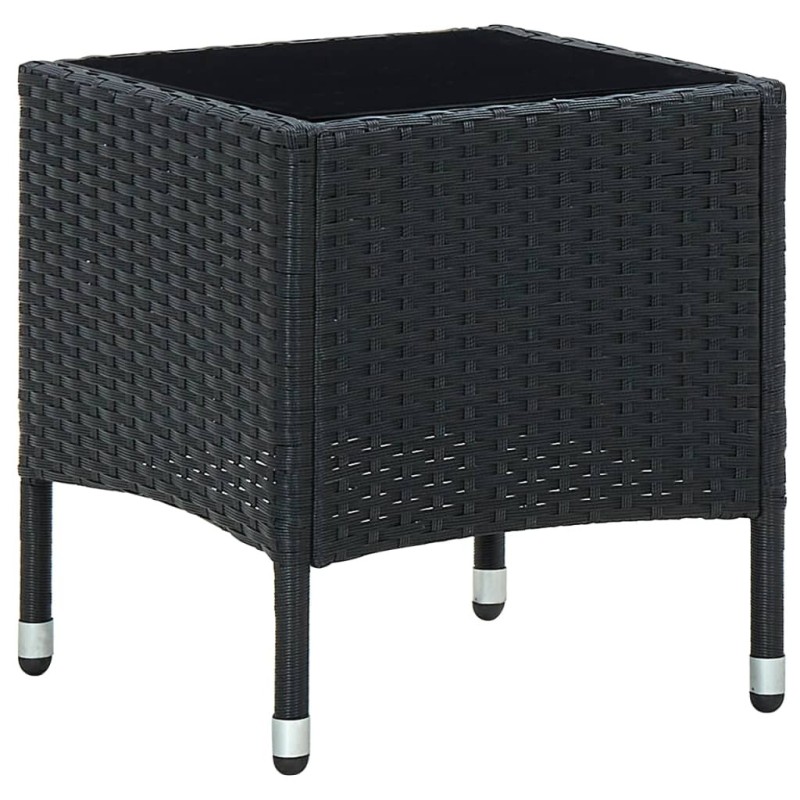 Table de jardin Noir 40x40x45 cm Résine tressée Table de jardin Noir 40x40x45 cm Résine tressée