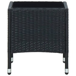 Table de jardin Noir 40x40x45 cm Résine tressée 
