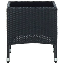 Table de jardin Noir 40x40x45 cm Résine tressée 